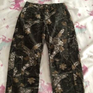 Camouflage Style Wide Leg Jeans